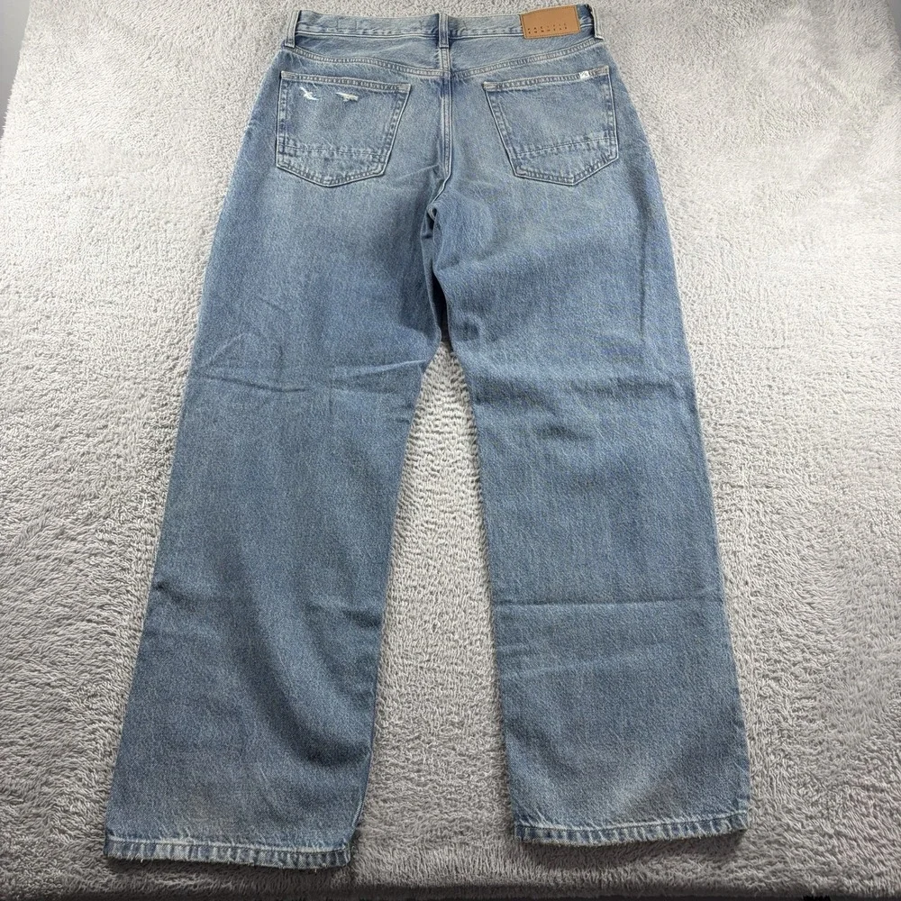Pacsun Baggy Factory Distressed Jeans Mens 32x32 Rips Fade Knee Hole Skate NWT